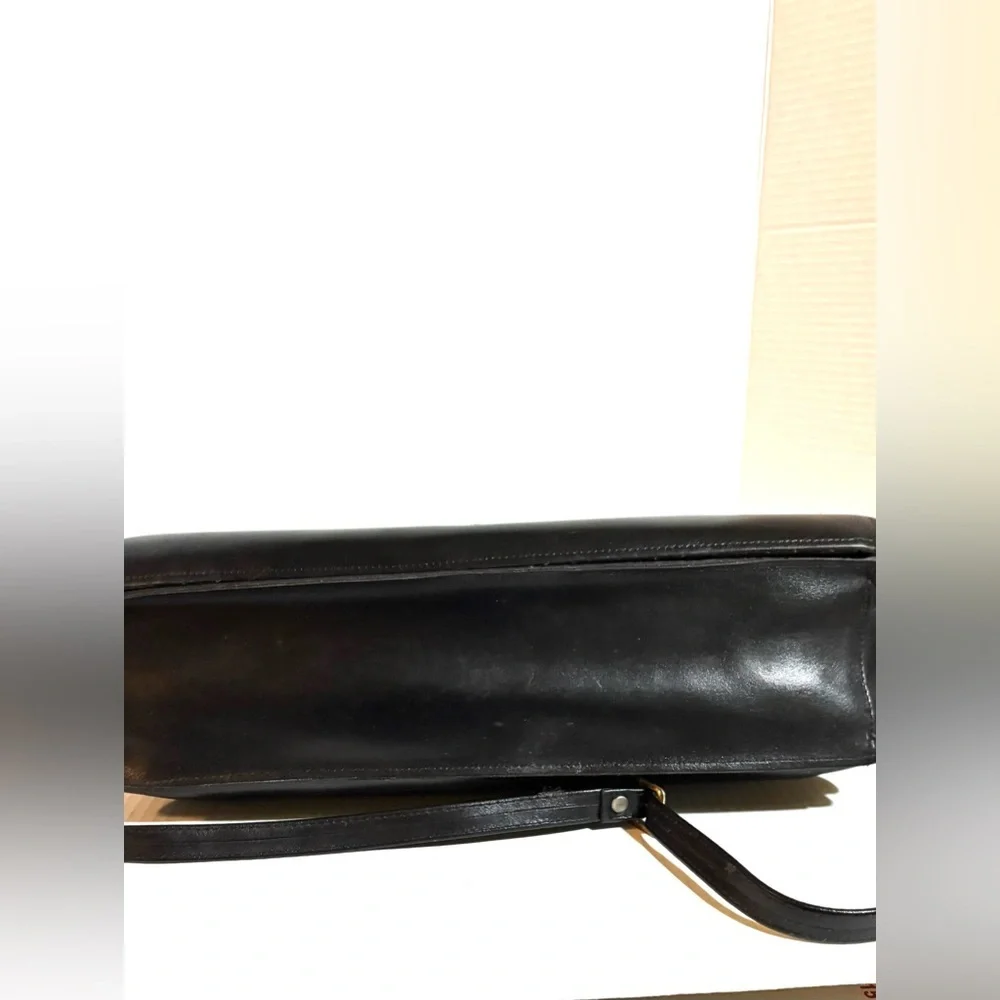Vintage Black Leather Messenger Bag